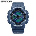 Sanda 299G 292L Sport Trend Ladies Men Digital Wristwatches LED Luminous Chrono Rubber Functional Couple Watches